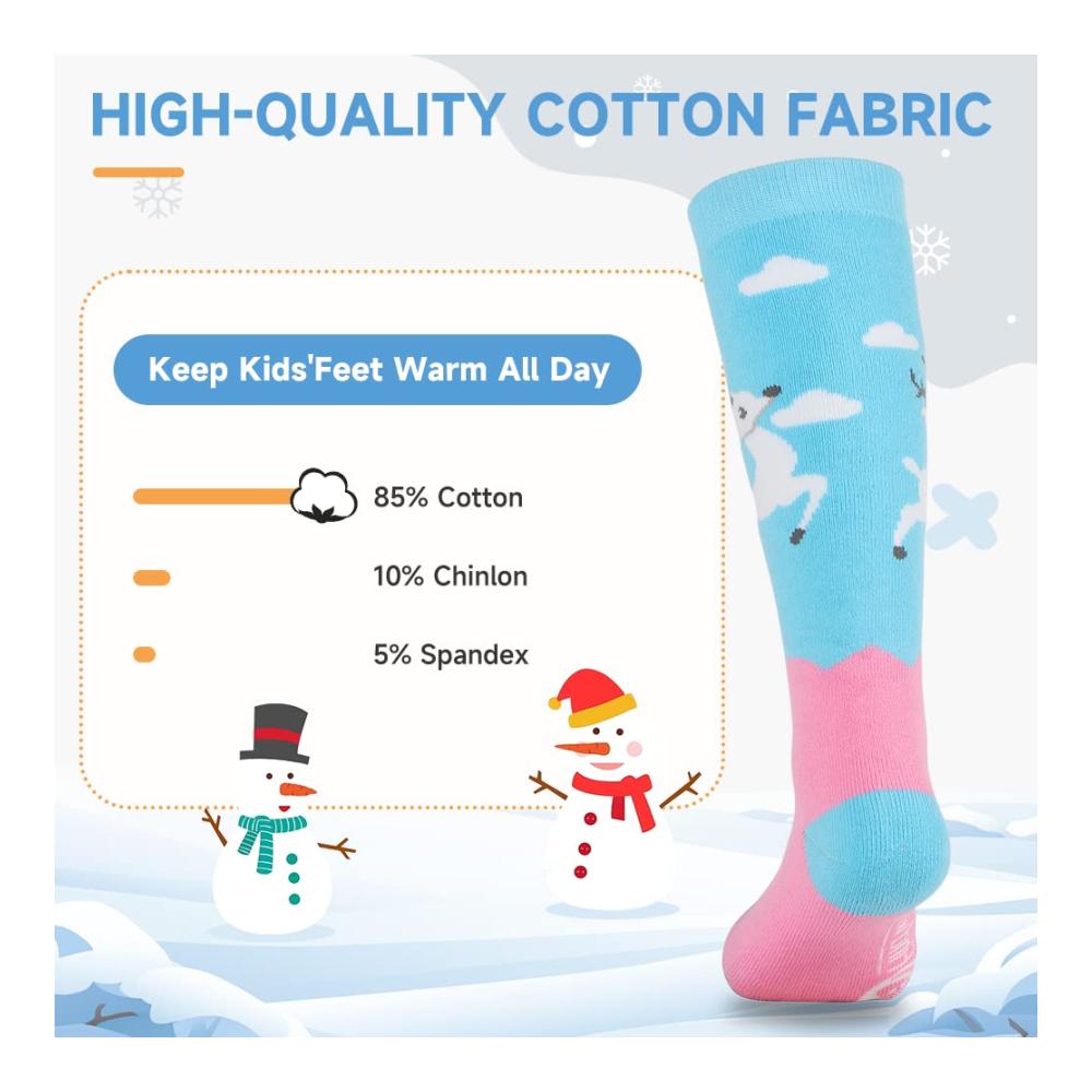 Entdecken Sie die ultimative Wärme Findway 2er-Pack Skisocken für Kinder - Winterliche Leistung mit atmungsaktiven Thermoeigenschaften und rutschfestem Design - Perfekt für Outdoor-Spaß
