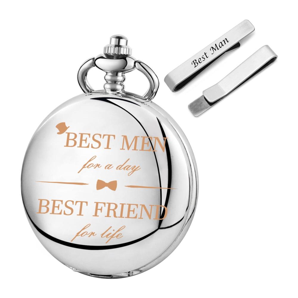 Exquisite gravierte Taschenuhr für Hochzeiten Perfektes Souvenir für Trauzeugen & -innen! Stilvoll zeitlos und mit Geschenkbox. Ein unvergessliches Geschenk