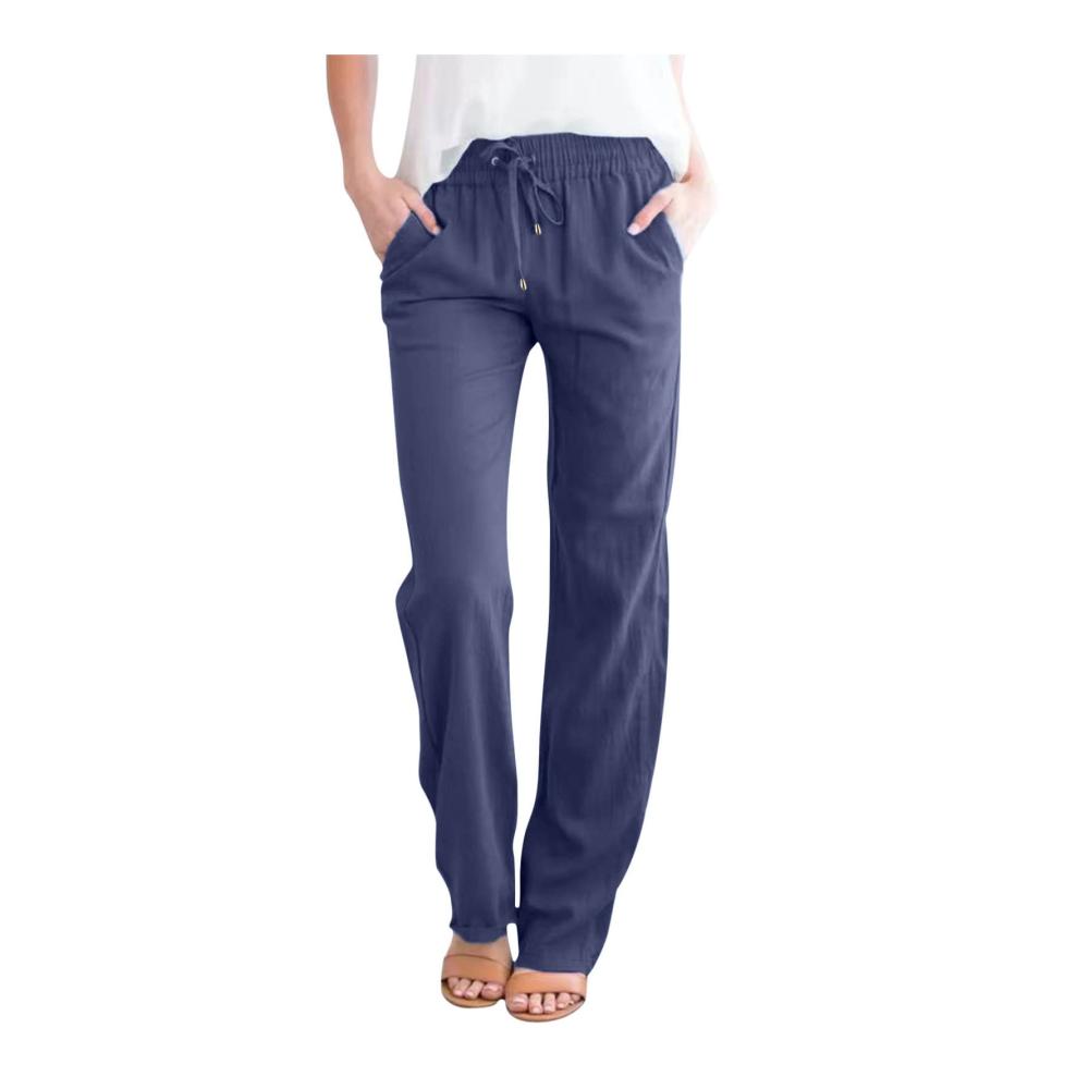 Entdecke den ultimativen Komfort Damen Leinenhose für den Sommer mit Taschen hoher Taille und lässigem Stil. Perfekte Wahl für Lounge Sport und Freizeit