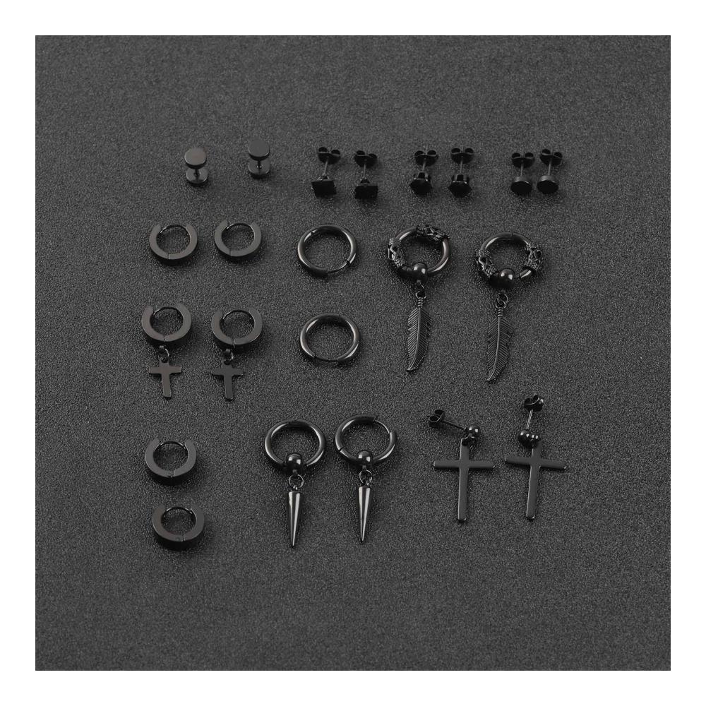 Entdecken Sie die Vielfalt 20 Paar Edelstahl-Creolen für stilvolle Damen und Herren - Klassische Hoops punkige Gothics funkelnde Zirkonia und mehr! Ideal für jeden Anlass