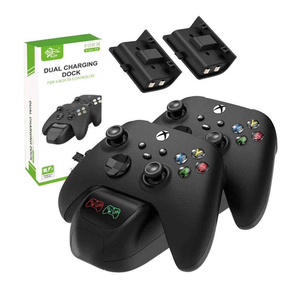 Weekender Ladestation Controller Doppel-Dockingstation kompatibel mit Xbox Series S/X Gamepad USB-Ladestationen mit 2 Schnelllade-Steckplätzen für Xbox One X/S DualSense und Switch Pro Controller
