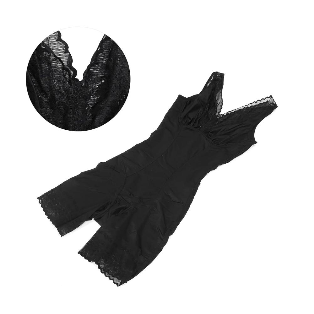 Figurformende Bodys V-Form offenes Dekolleté Bauchkontrolle hohe Elastizität Nylon Postpartum Taille Trainer Büste Schwarz Größe M