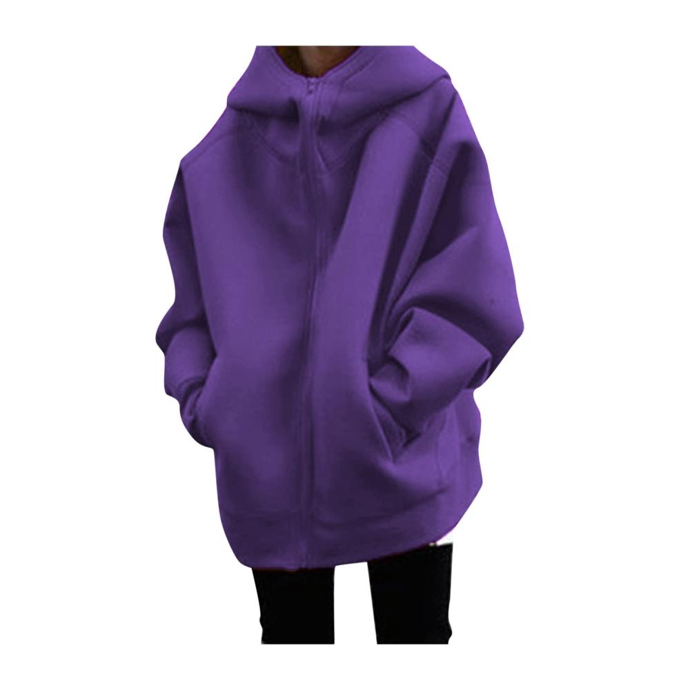 Attraktiver Damen-Kapuzenpullover Kuscheliger Fleece-Sweater mit Reißverschluss für Komfort und Stil. Perfekt für lässige Outfits