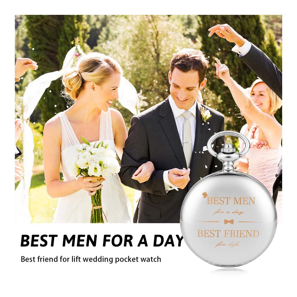 Exquisite gravierte Taschenuhr für Hochzeiten Perfektes Souvenir für Trauzeugen & -innen! Stilvoll zeitlos und mit Geschenkbox. Ein unvergessliches Geschenk