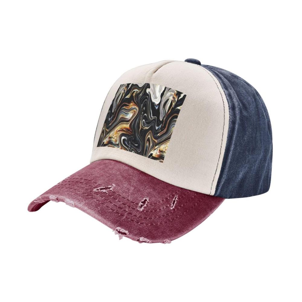 Abstrakte Marmor-Tinte Unisex Baumwoll-Denim-Baseballcap für Outdoor-Sport und Freizeitaktivitäten