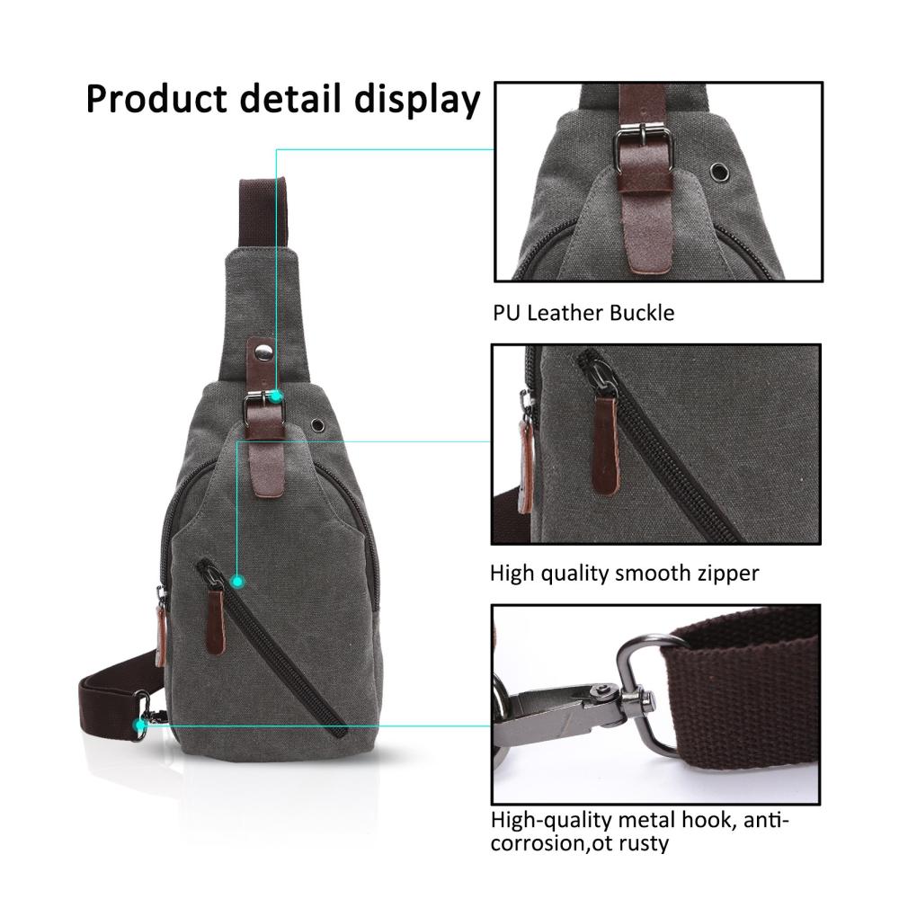 Entdecke die Vielseitigkeit Multifunktionale Schultertasche mit Kopfhöreröffnung für Studenten Partys & Outdoor-Aktivitäten! Damen & Herren lieben die Verschleißfestigkeit der Leinwand