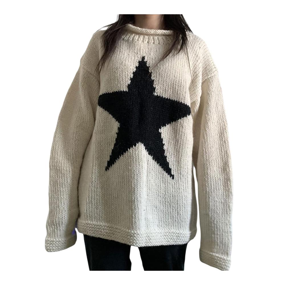 Einzigartiger Damen Pullover Strickmuster Sternakzente Wärme & Stil. Perfekt für den Winter! Entdecken Sie den Trend der Saison jetzt