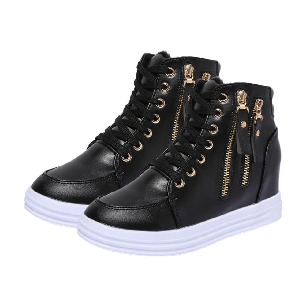 Damen Winter Plüsch Stiefeletten mit unsichtbarer Erhöhung und warmem Futter für Komfort - Kurze Stiefeletten für Damen Mädchen und Teenager