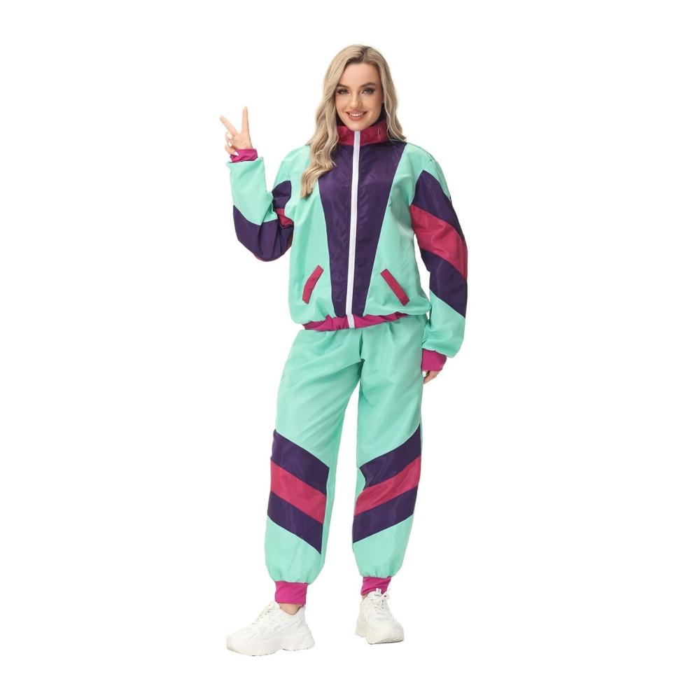 Stylischer Sportswear-Trainingsanzug | Herren & Damen | Retro 80er Jahre Style | Assi Anzug | Proll Anzug | Sportlich | Gemütlich | Partyoutfit | Bad Taste Party