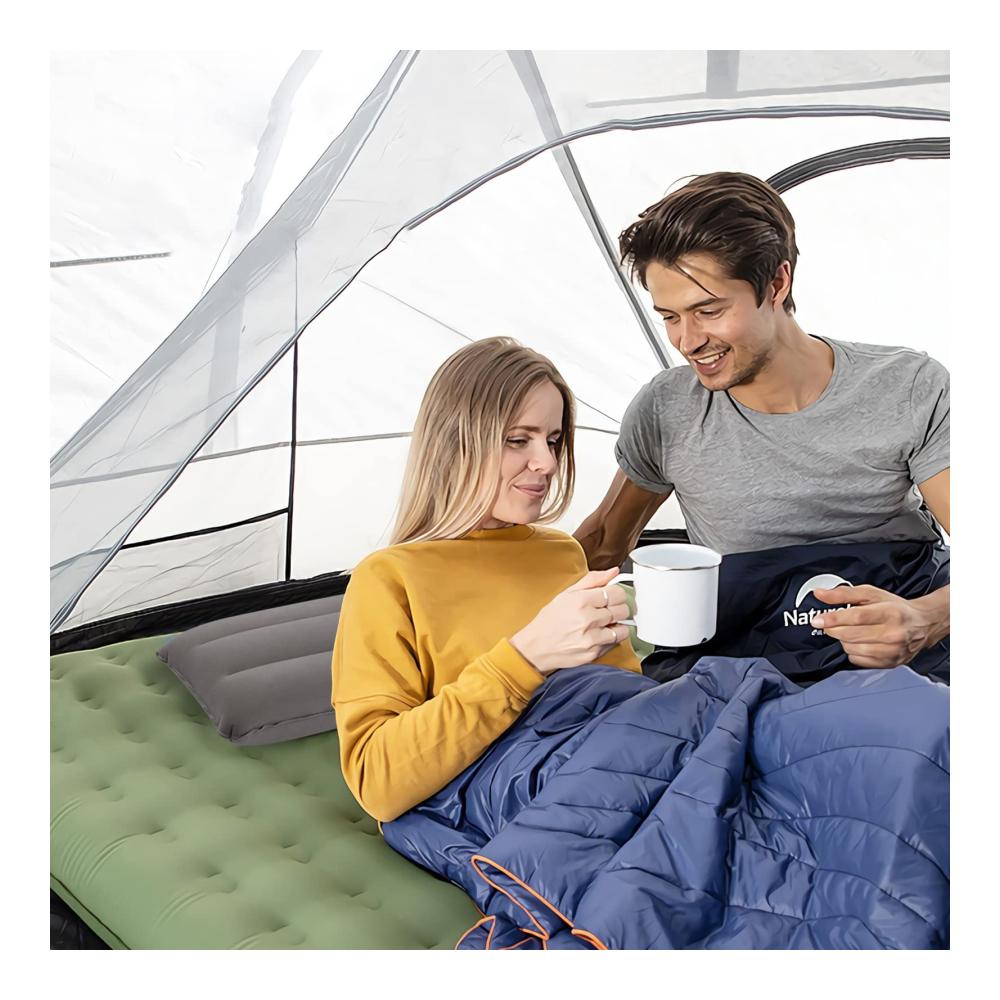 Erleben Sie ultimativen Komfort unterwegs 2er-Set aufblasbare Kissen für Camping & Reisen | Leichtes beflocktes Kopfkissen ideal für Strand Outdoor-Abenteuer & Wandern | 44x28 cm Grau