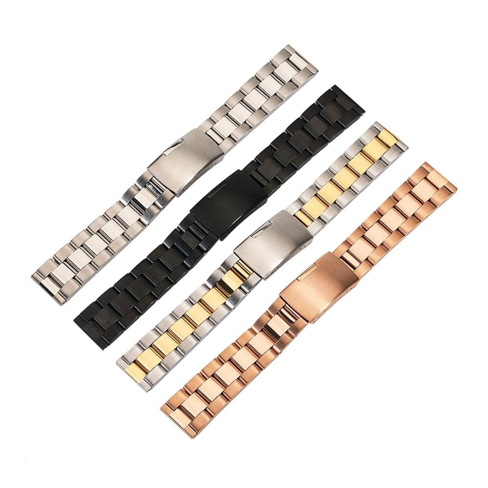 18mm-30mm Edelstahl Uhrenarmbänder Massiver Metallarmband für Armbanduhr mit Bandstegen