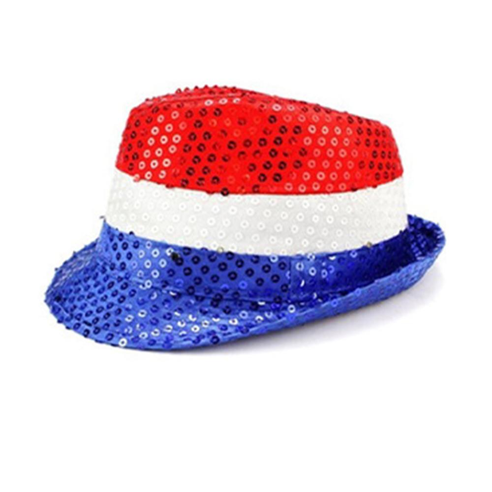 Vintage Fliegen für den Independence Day! Leichtes Design mit US Flaggen ideal für Weihnachten & Vergnügungspark. Rote & blaue Pailletten-Fliege für stilvolle Feierlichkeiten