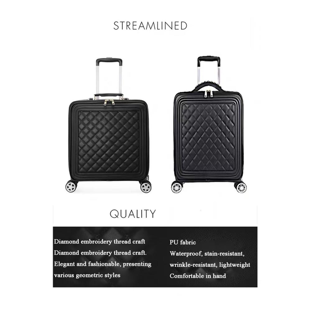Exklusives 2er-Pack Gepäckset mit Passwortschloss luxuriöser Retro-Trunk-Softside-Trolley-Koffer für stilvolle Reisen mit Gratis-Kosmetiktasche