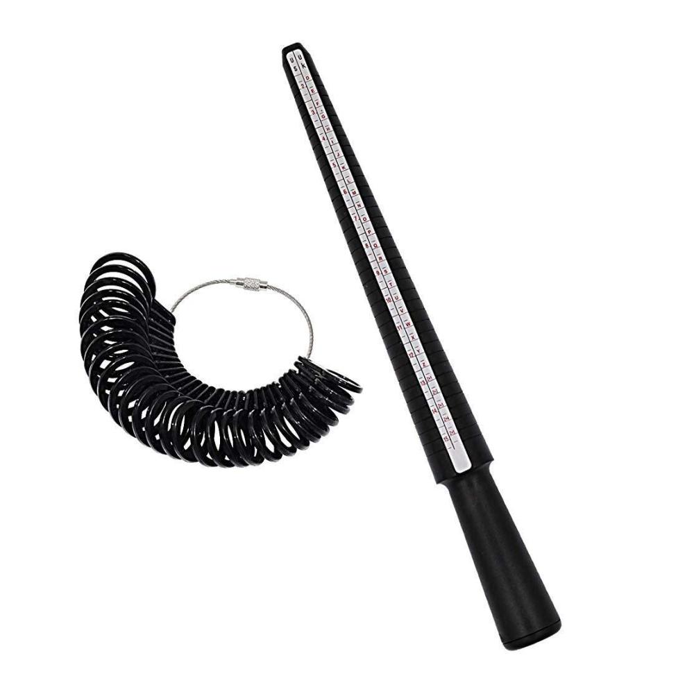 Präziser Ringgrößenmesser 1 Stück Set mit UK-Größenmaßstab Fingermaßband und Dorn für perfekte Passform. Ideales Schmuckwerkzeug für genaue Ringgrößen und -durchmesser
