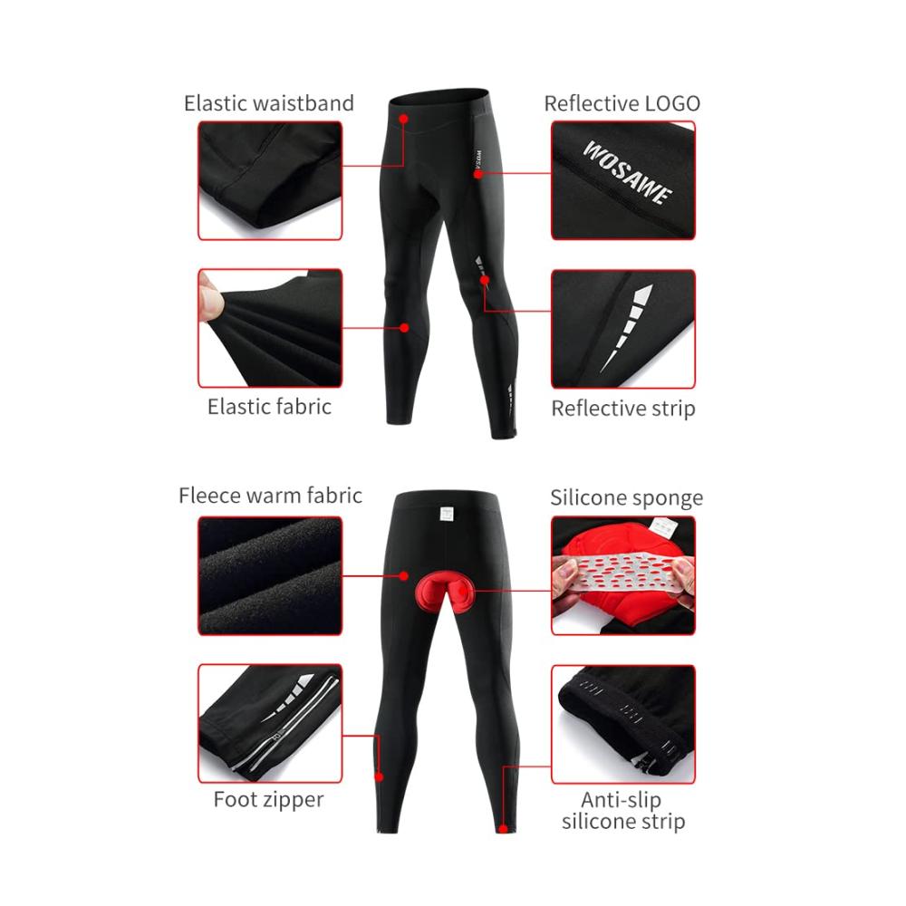 Warme Herren Winterjacke für Radfahren Winddichte Thermo Fahrradjacke mit 3D Gel gepolsterten Radhosen