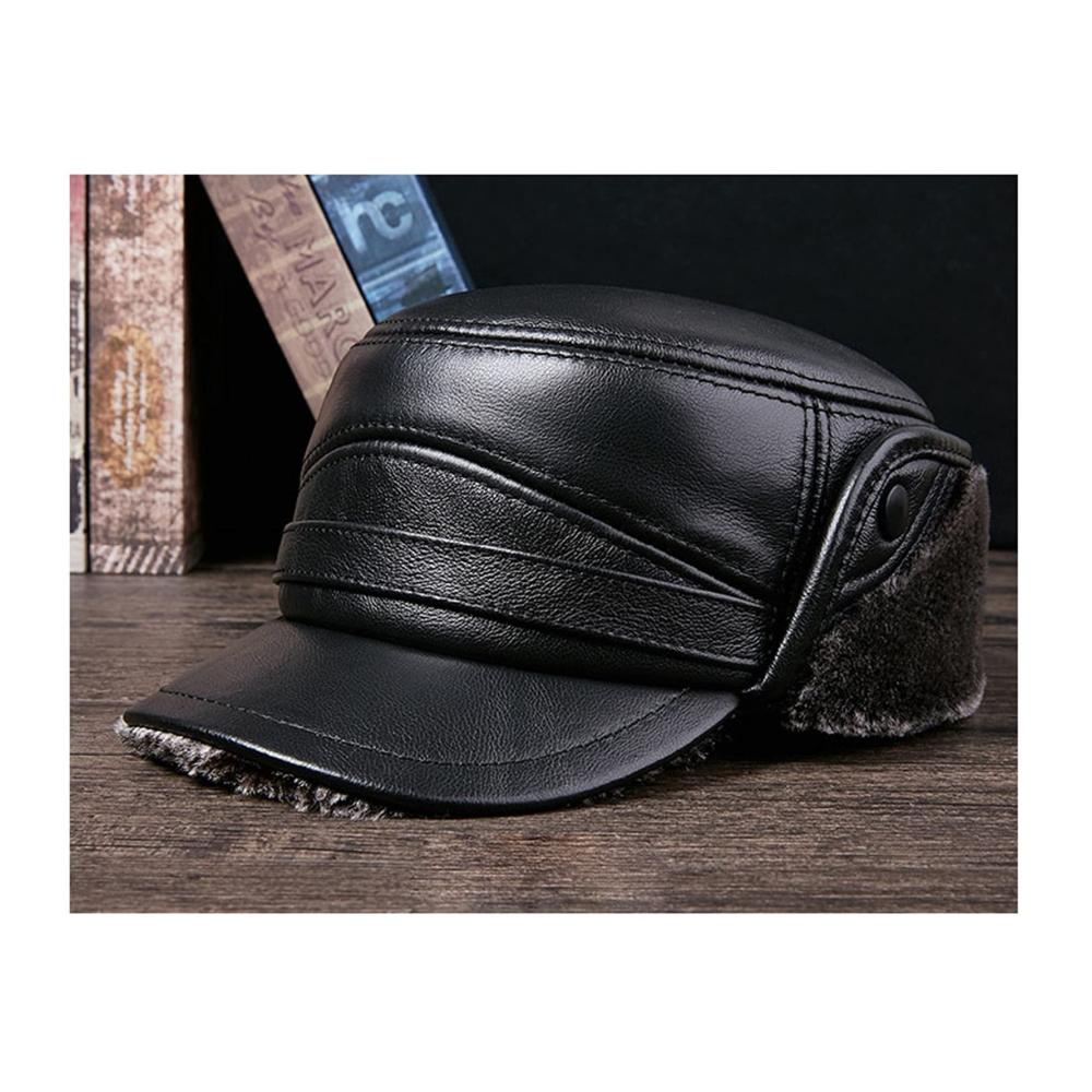 Stilvolle Icegrey Herren Fliegermütze aus PU Leder mit Warmfutter und Kunstpelzbesatz - Perfekte Wintermütze für maximalen Komfort und Stil