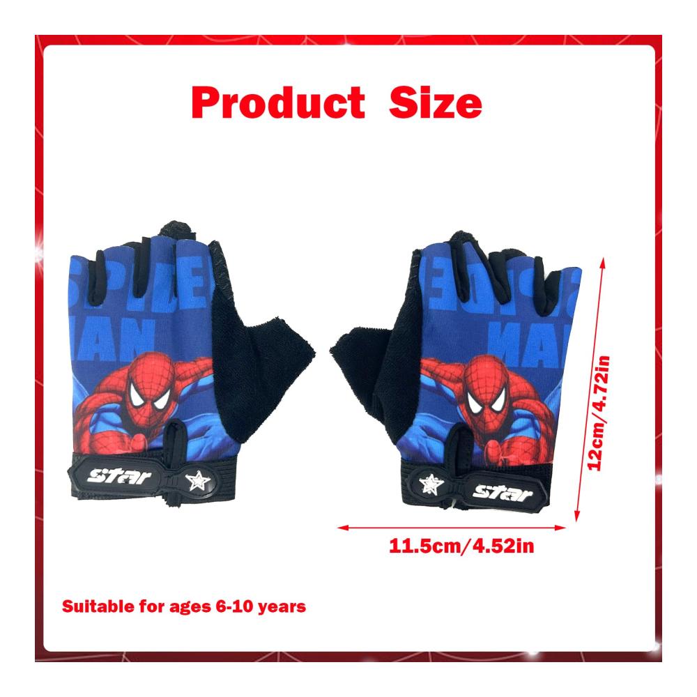 Fingerlose Kinder Fahrrad- und Kletterhandschuhe – Perfekter Griff und Schutz für Abenteuer! Robuste Spider BMX Radhandschuhe für Jungen 6-10 Jahre. Entdecke den Komfort