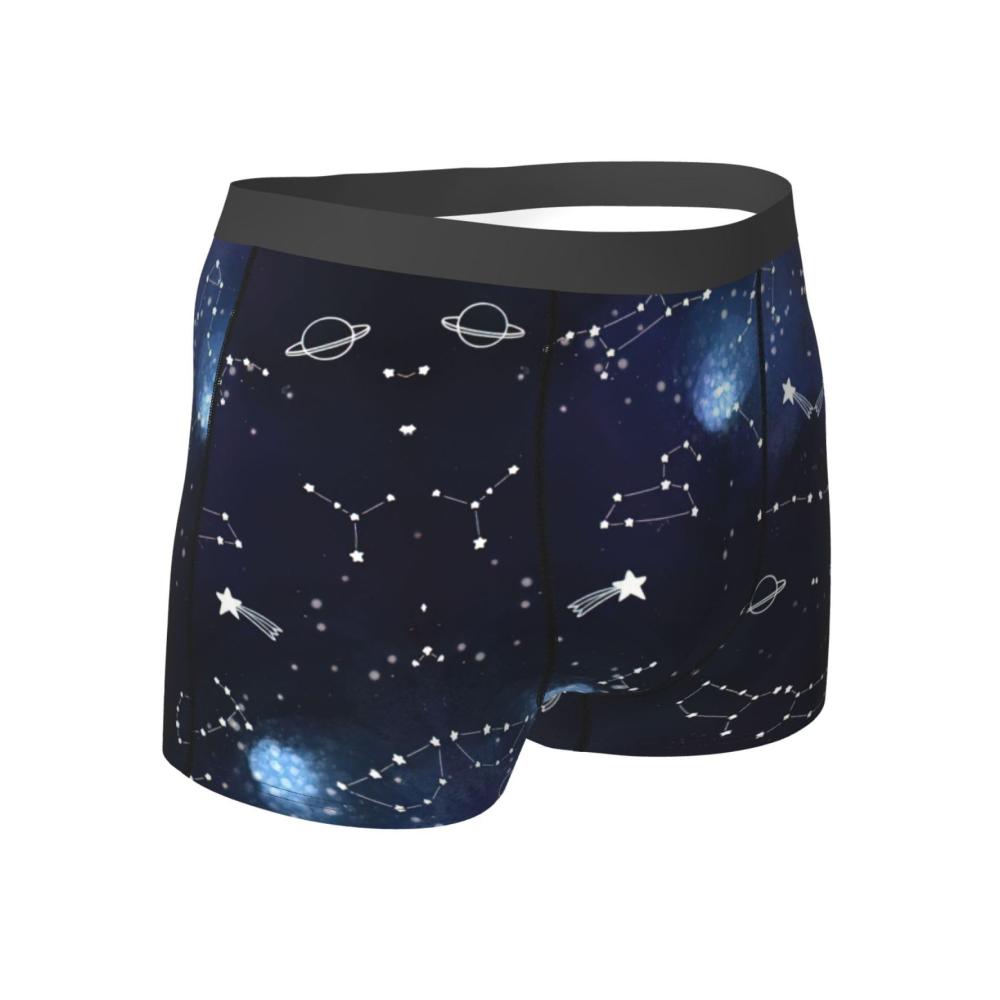 Cluster von Sternen im Nachthimmel bedruckte Boxershorts Herren Sportwäsche Weiche bequeme Herren Unterwäsche Boxer große Größen weicher Bund atmungsaktiv dehnbar