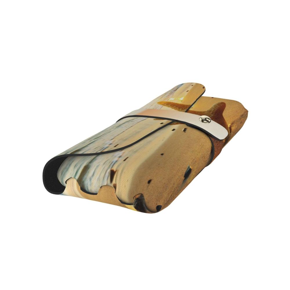 Modisches und weiches Sonnenbrillenetui aus PU-Leder mit Seesternmuster – perfekter Schutz mit Stil