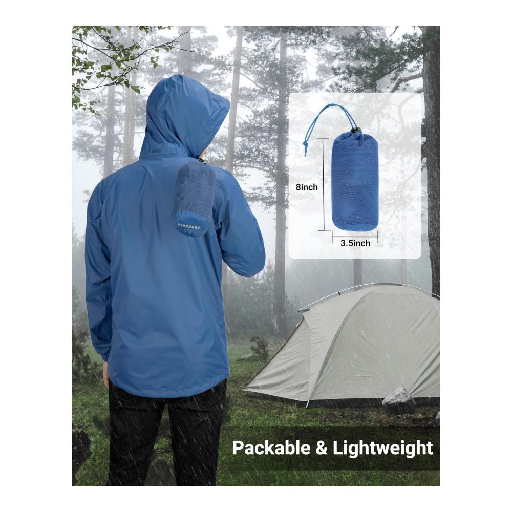 Wasserdichte & ultraleichte Regenjacke Herren für Fahrrad Sport & Outdoor | Atmungsaktiv & faltbar | Outdoor Ventures Regenmantel
