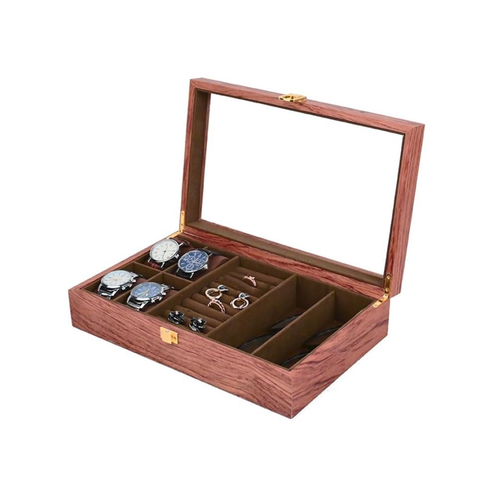 Luxuriöse Palisander Aufbewahrungsbox Organisiert Uhren Schmuck Ringe & Sonnenbrillen stilvoll. Europäische japanische & koreanische Eleganz vereint. Langlebig & leicht zu handhaben