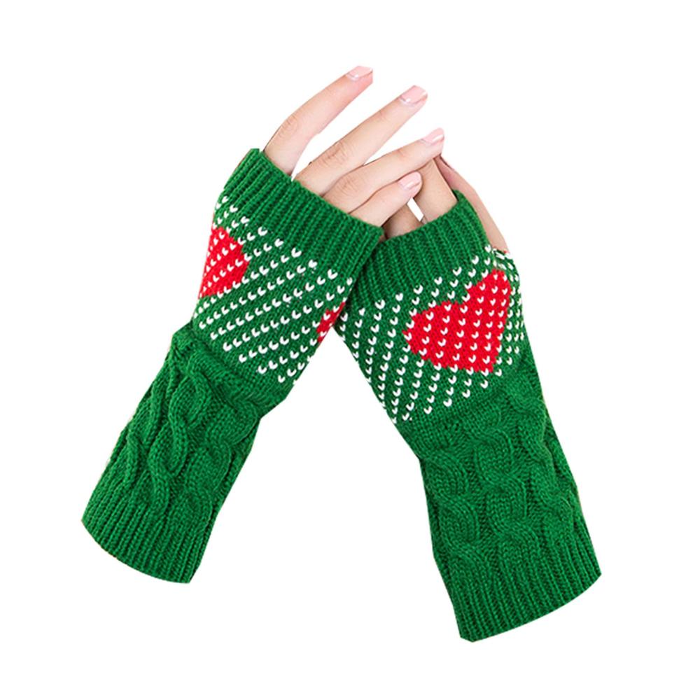 Entzückende Fingerfreiheit XuHang Damen Winterhandschuhe - Strickmuster mit süßem Herz-Jacquard für Spaziergänge Laufen und Radfahren mit Hund