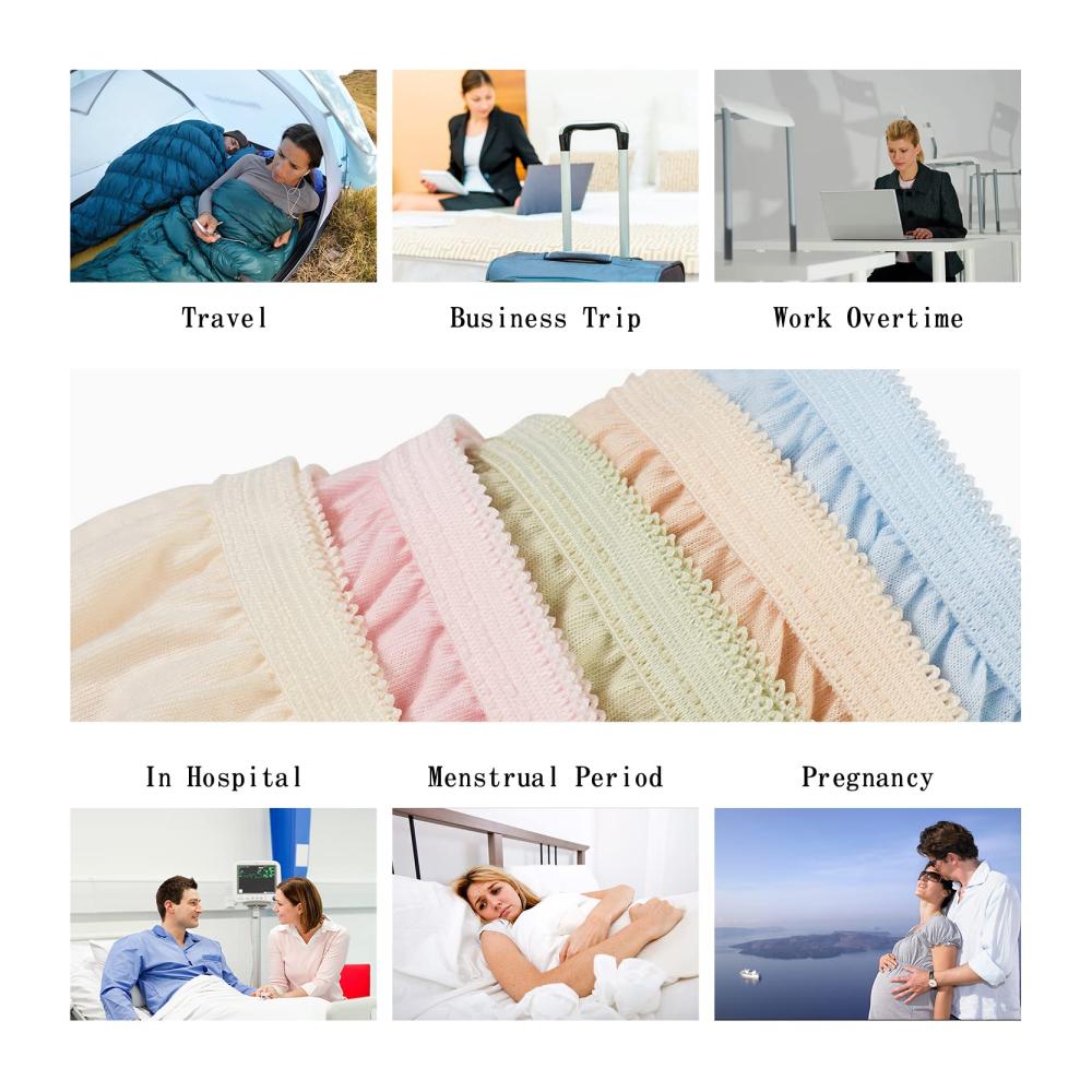 Ultimativer Komfort für Damen 100% Baumwollunterhosen für Reisen Mutterschaft Menstruation & Notfälle – bunt individuell verpackt für Krankenhausaufenthalte & den Spa im Hotel