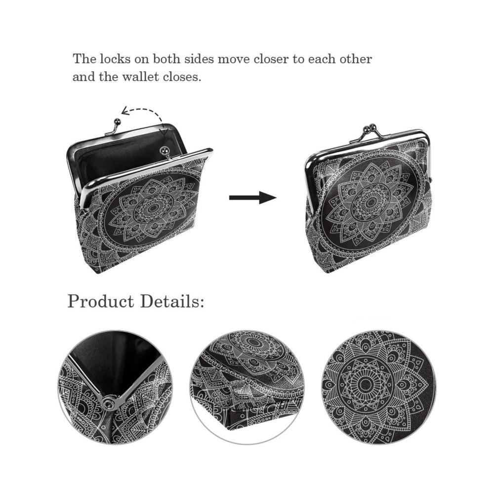 Damen Geldbörse im Boho-Stil mit Blumenmuster vintage Geldbörse große Brieftasche mit Reißverschluss Ledertasche für Frauen Reisegeldbeutel mit mehreren Fächern