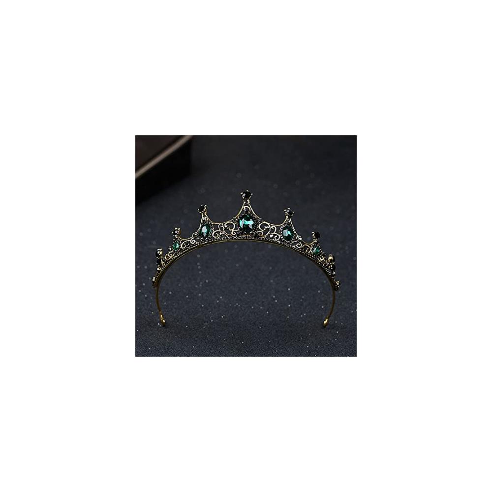 Strahlendes Diadem Elegantes Barock-Design mit grünem Kristall - Perfektes Accessoire für die Braut - Hochwertiger Kopfschmuck für die Hochzeit