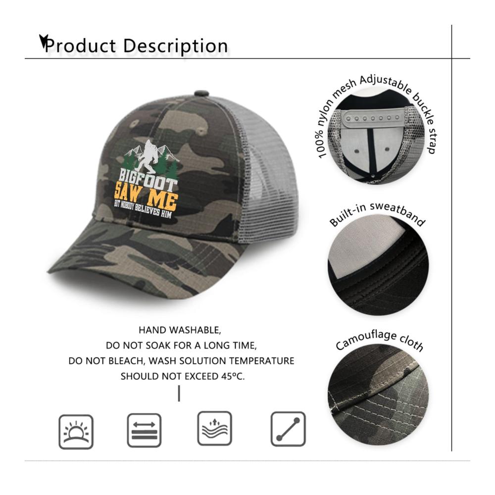 BigfootswitzigesBaseballcaps--Sawmebutnobodybelieveshim-TruckerhütchenfürTeensRetro-Snapback