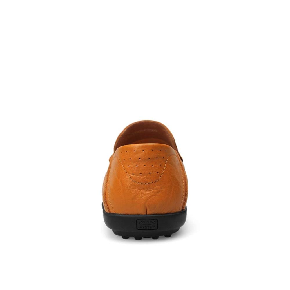 Erfrischende Gelbbraune Slipper & Mokassins Herren Leder Schuhe Atmungsaktiv Bequem Weiche Sohle Größe 45 EU