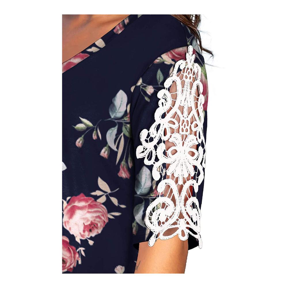 Damen T-Shirt Sommer Farbverlauf Bluse V-Ausschnitt Oversize Tee Sportlich Leichte Kurzarm Oberteile - Ein Must-have für den Sommer