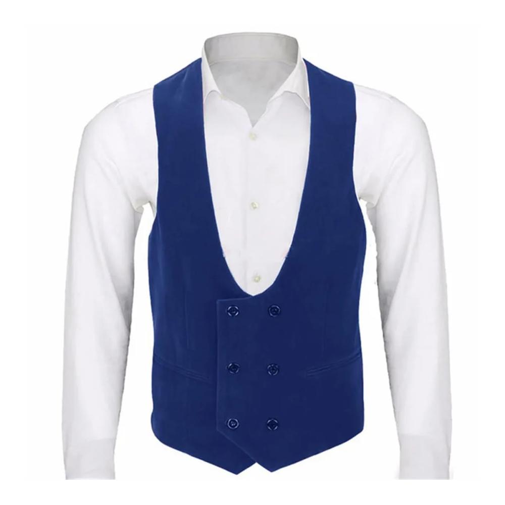 Exklusive Hochzeitsweste für Herren Maßgeschneiderter Zweireiher V-Ausschnitt Slim Fit. Perfekte Ergänzung für formelle Anlässe und stilvolle Auftritte