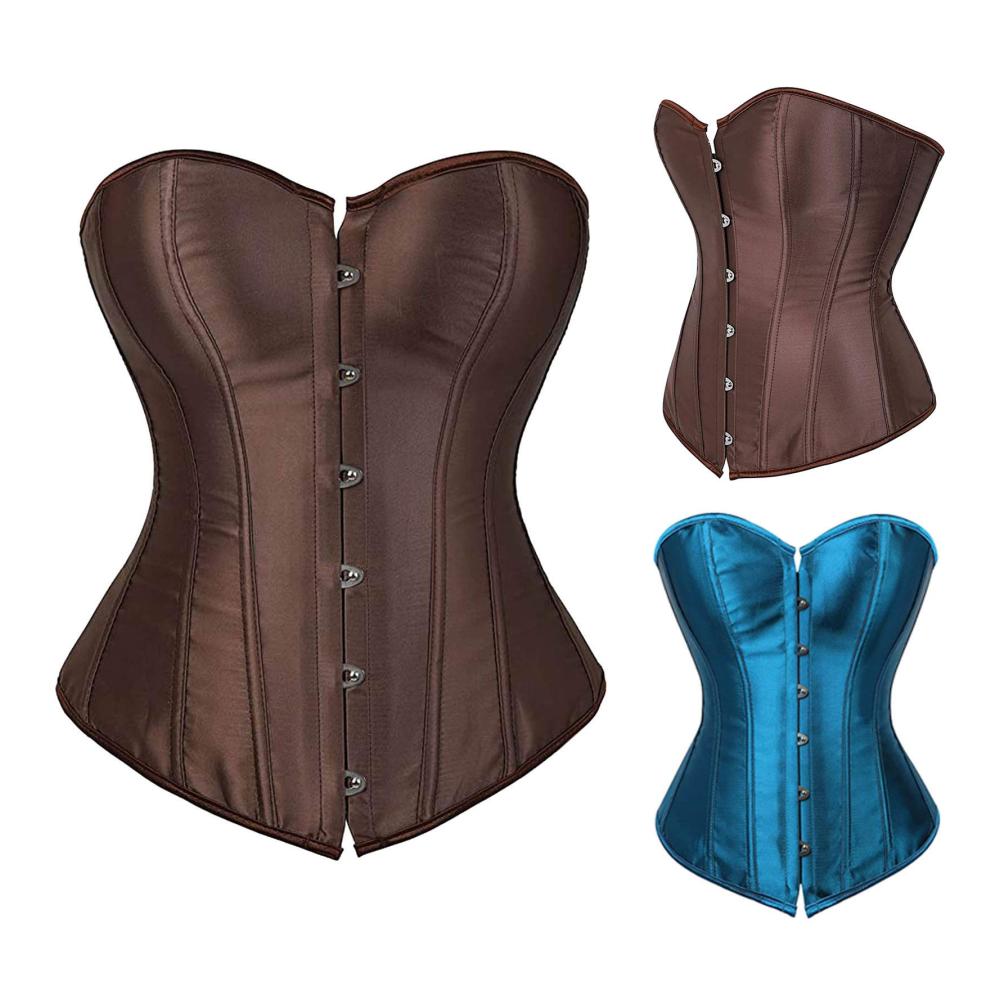 Verführerisches Korsagen & Bustiers Elegantes Satin Lace-Up Corsage für Damen | Korsett Top mit Gothic Flair und Shapewear Funktion | Rosa Vollbrust Bluse in XS-6XL Größen