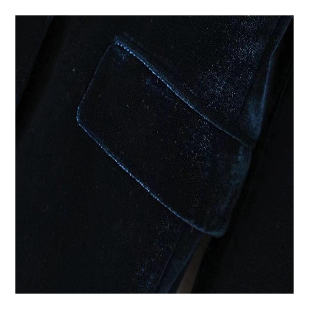 Entdecke stilvolle Eleganz Damen Blazer Herbst/Winter Samt XL Größe - Ein-Knopf Freizeitanzugjacke in Plus-Größe