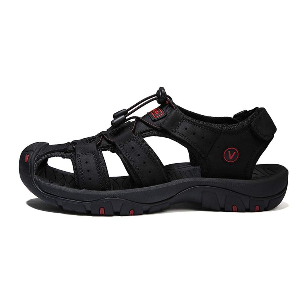 Ultimativer Sommerkomfort Hochwertige Ledersandalen für Herren - Geschlossene Zehen Atmungsaktives Design für den Strand. Perfekt für den Urlaub