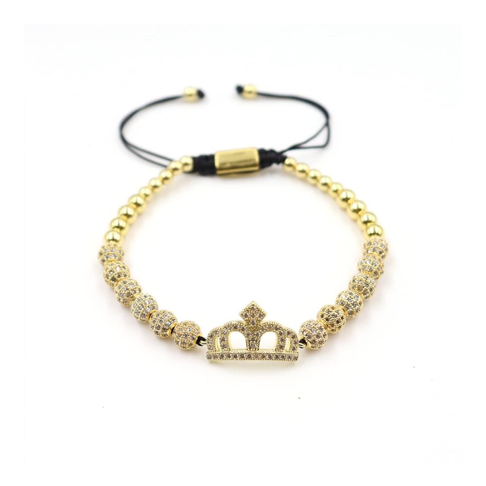 Armband DamenZirkonia eingelegte Krone Messing Kupfer Perlen Armreif Schmuck Armbänder & Armreifen verstellbares Teleskop Armband
