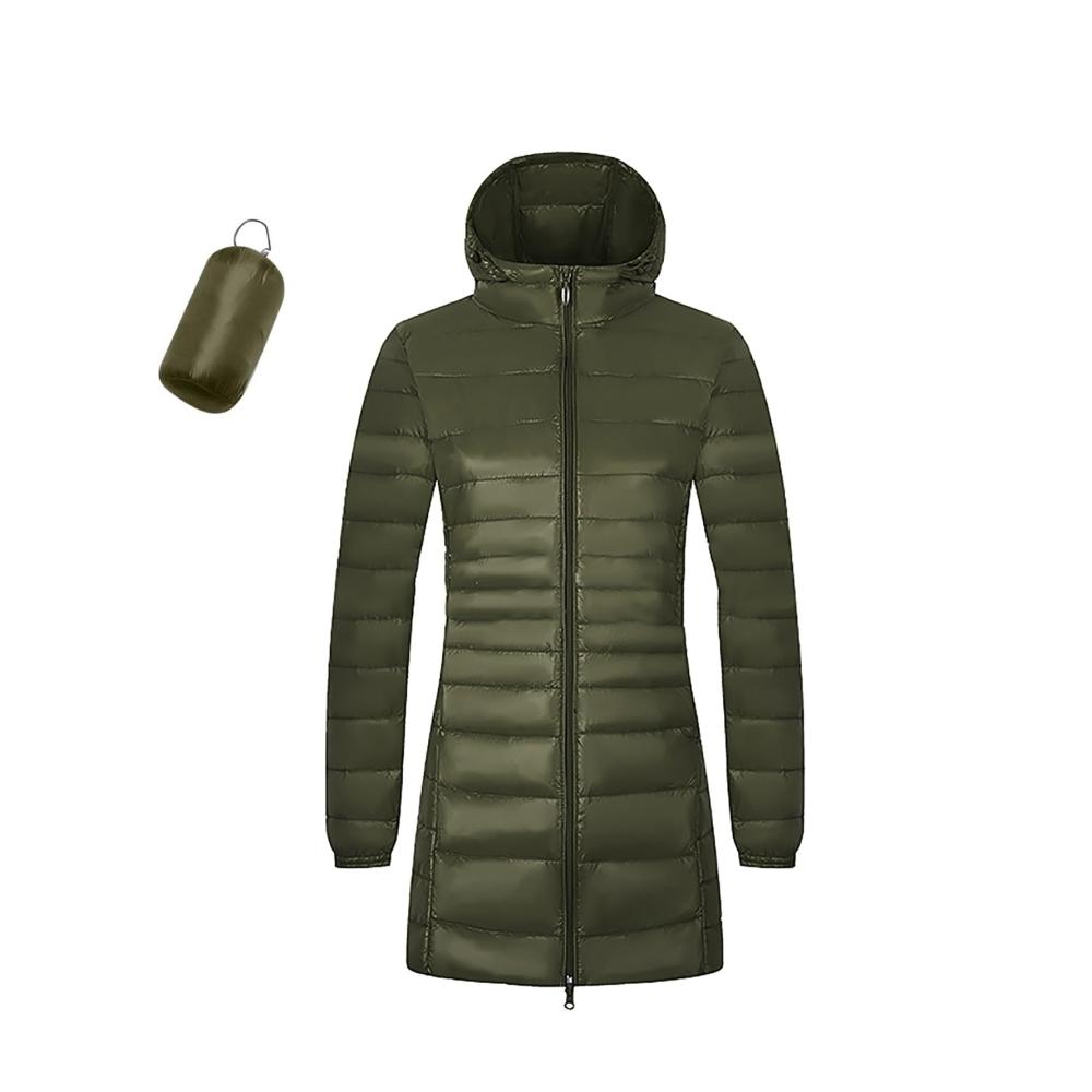 Leichte Daunenjacke für Damen - Komfortable und warme Pufferjacke mit Kapuze Winterjacke mit Daunenfüllung hochwertige Daunenjacke