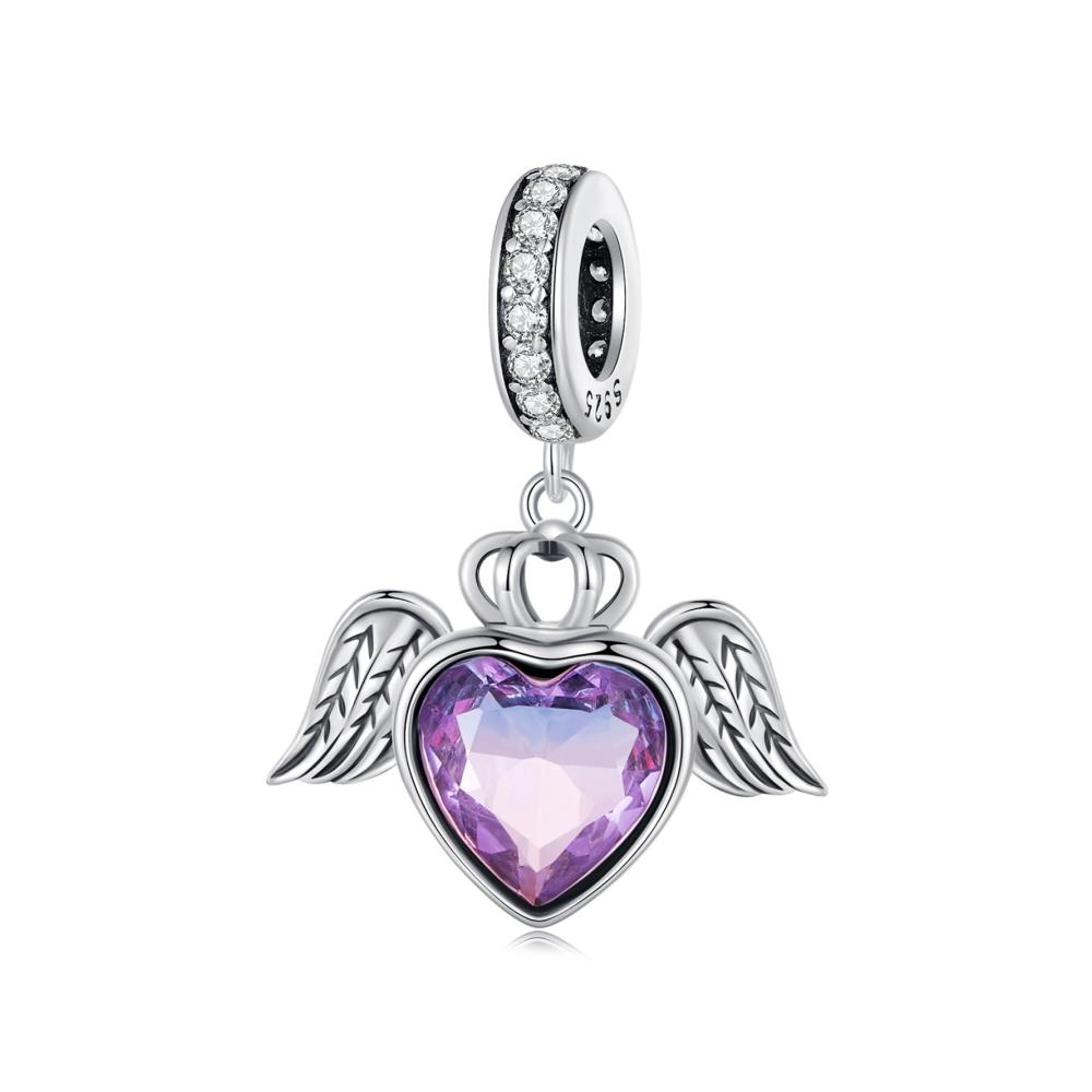 925 Sterling Silber Engelsflügel Herzflügel Bead Charms für Pandora-Armband – Perfekte Damen Geschenke für Geburtstag und Weihnachten! Originale SCC2587
