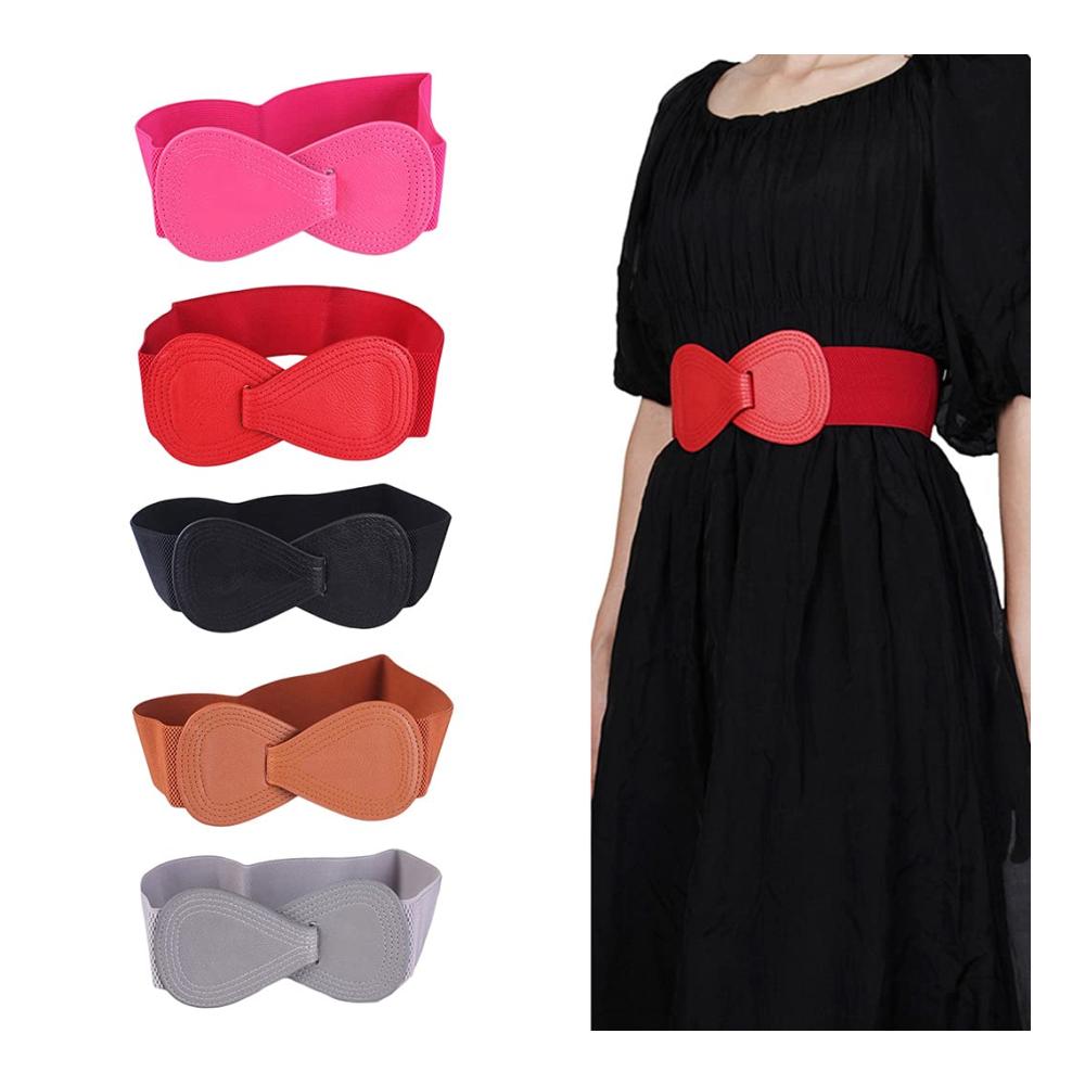 Einzigartiger Damen-Gürtel Kunstleder Mini-Schleife Druckknopfverschluss! Stilvoll betonen Sie Ihre Taille mit diesem elastischen Schmuckstück