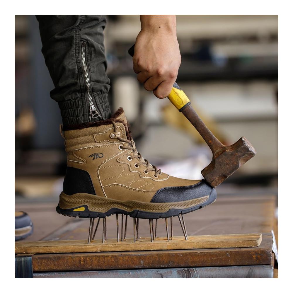 Ultimative Herren Arbeits- und Baustellenstiefel Stoß- und Durchtrittssicher Winterfest Wasserdicht Bequem & Industrietauglich. Wildnis Abenteuer Sneaker mit Rutschschutz! (Farbe