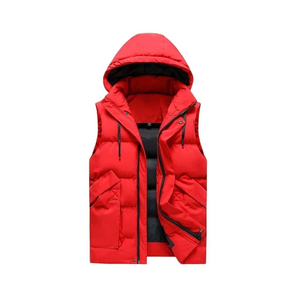 Herren Pufferweste Steppweste mit Kapuze ultraleicht warm wasserabweisend für Outdoor Wandern Skifahren Winter