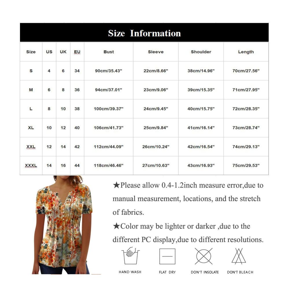Erfrischender Sommerstil Damen Oversize T-Shirt mit V-Ausschnitt Knopfleiste und Blumendruck. Perfekt für lässige Tage