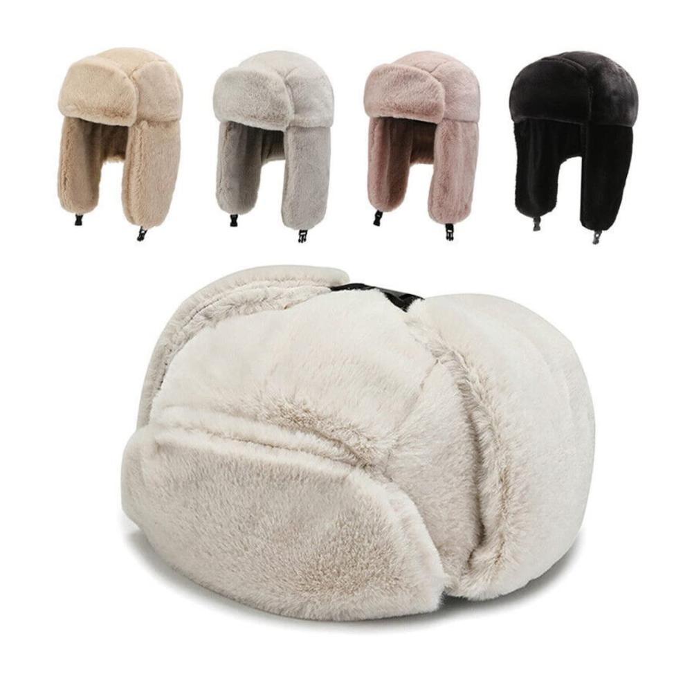 Kuschelige Fliegermütze für Damen und Herren Warme Kunstfellmütze mit Ohrwärmern und Trapper-Stil für ultimativen Winterkomfort und Stil. Perfekt für Outdoor-Abenteuer