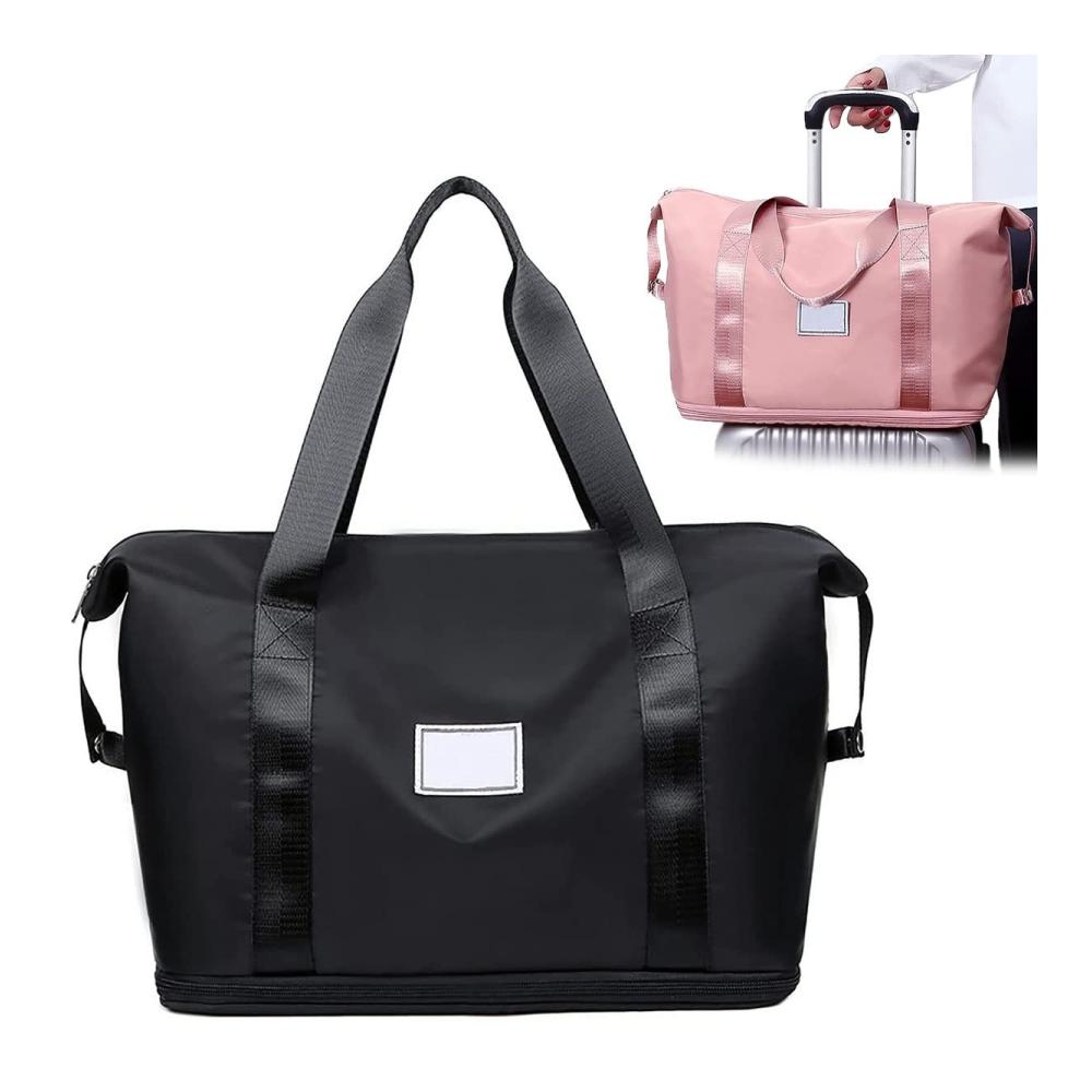 Leichte Reisetasche mit Doppelschicht-Design und Nass-Trocken-Trennung | Ideal für Fitnessstudio und Urlaub | Noir 1 PCS