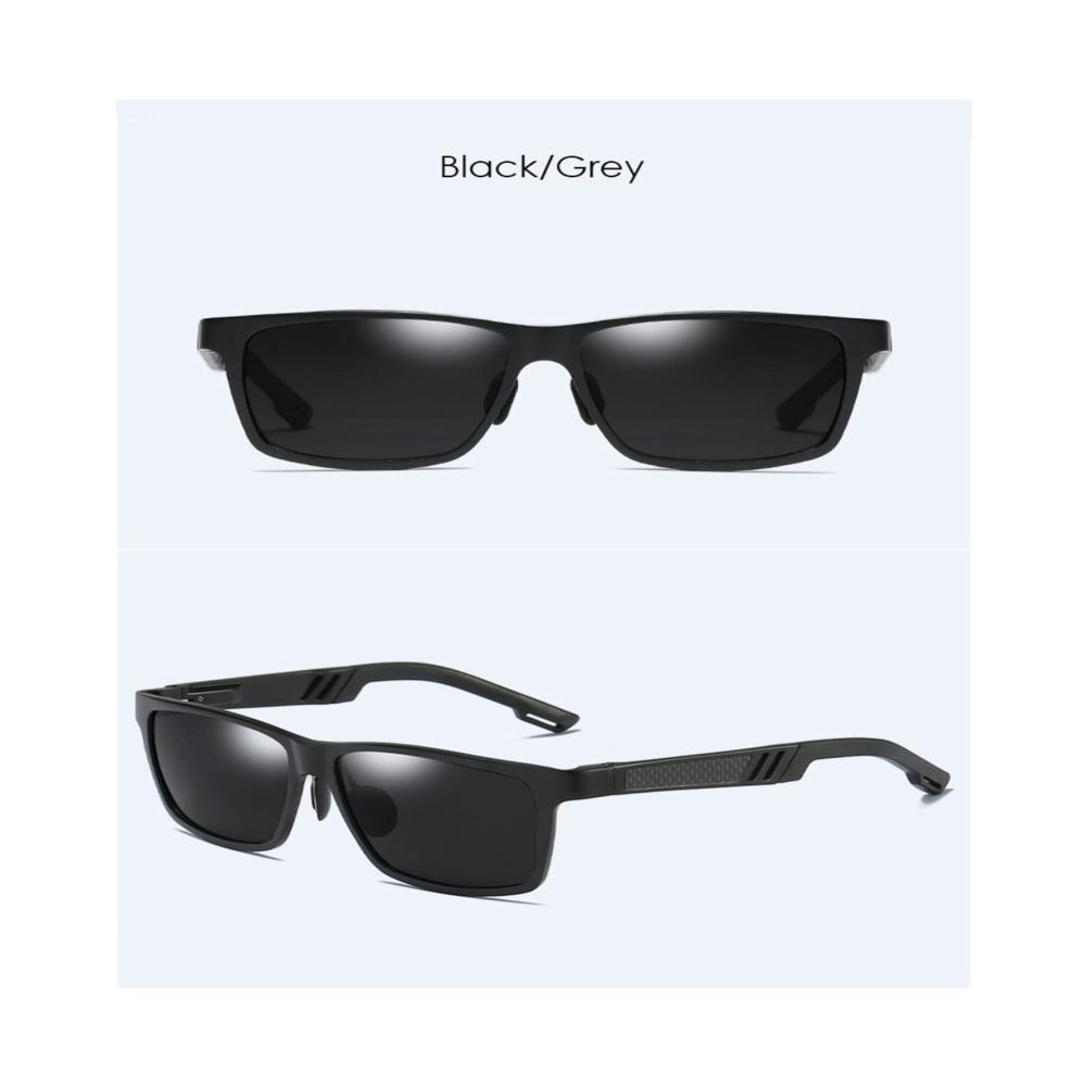 Entdecke den Stil Polarisierte Herren-Sonnenbrille aus Aluminium-Magnesium für klares Sehen beim Fahren! Quadratische Formgebung in (Farbe d). Schütze deine Augen stilvoll