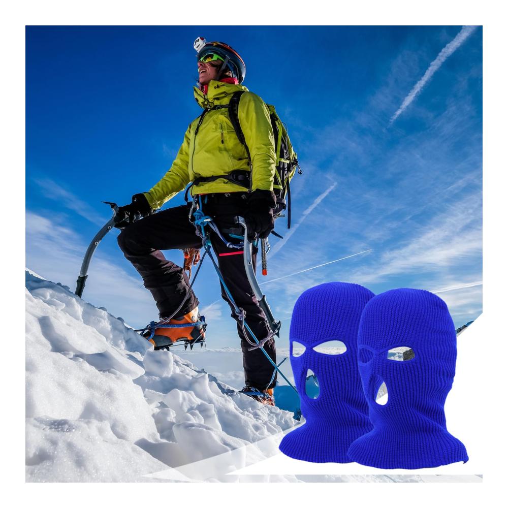 Behagliche Sturmhauben 2er Set Strickhandschuhe & warme Skimaske in Blau für ultimativen Winterschutz! Perfekte Accessoires für Ski & Outdoor-Spaß
