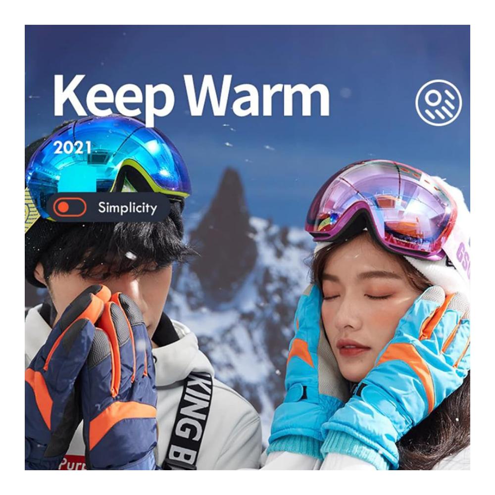 Wasserdichte Skihandschuhe Winter Warme Schneehandschuhe Hoch atmungsaktiv für Erwachsene | Polyester Ski Snowboard Outdoor Handschuhe C/1133