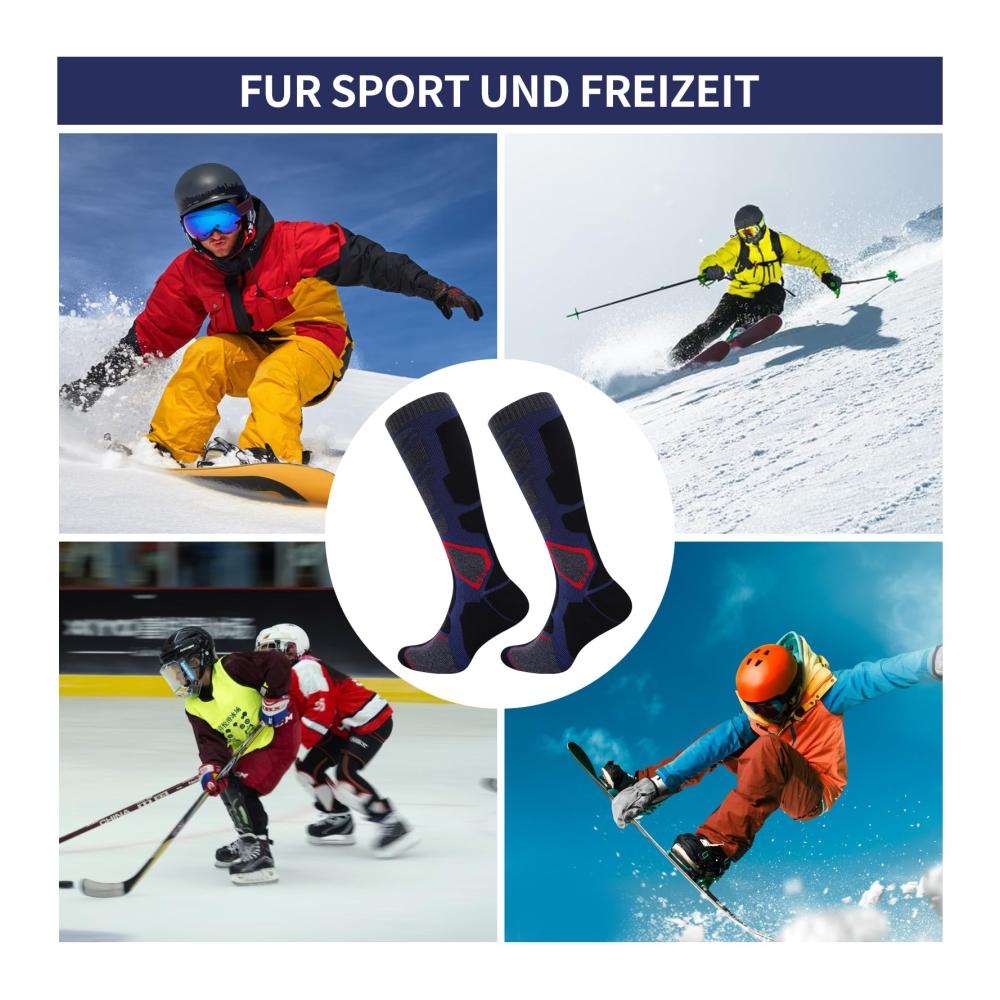 Ultimativer Komfort für Wintersportler 2 Paar Merinowolle Skisocken für Herren – Warm winterfest leistungsstark! Holen Sie sich Ihre perfekten Begleiter für kaltes Wetter jetzt