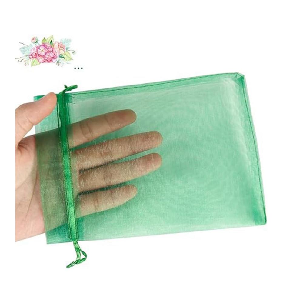 100 Perlengarnbeutel aus Organza grün 13 x 18 cm mit Kordelzug und hochwertiger Verarbeitung